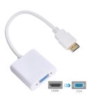 20cm HDMI 19 Pin Male to VGA Female Cable Adapter(White)