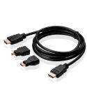 3 in 1 Full HD 1080P HDMI Cable Adaptor Kit (1.5m HDMI Cable + HDMI to Mini HDMI Adaptor + HDMI to Micro HDMI Adaptor)