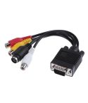 VGA to S-Video AV RCA TV Converter Cable Adapter with 2 Audio Cable