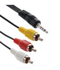 3.5mm Male Stereo Jack to 3 Male RCA Plugs Cable, Length: 75cm