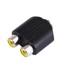 3.5mm Female to 2 RCA Female Adapter(Black)