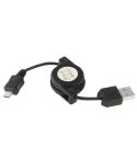USB 2.0 to Micro USB Retractable Data Cable, Length: 10cm (Can be Extended to 75cm)(Black)