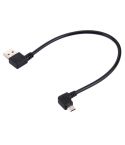 27cm 90 Degree Left Angle Micro USB to 90 Degree Left Angle USB Data / Charging Cable
