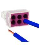 10 PCS 6 Pin Junction Box Push-in Wire Connector for Sectional Area 1-2.5 Square Millimeter Hard Wire