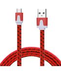 2m Woven Style Micro USB to USB Data / Charging Cable(Red)