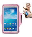 PU Sports Armband Case with Earphone Hole for Galaxy Mega 6.3 / i9200, Below 6.3 inch Phones(Pink)