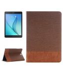 Cross Texture Leather Case with Holder & Card slots & Wallet for Galaxy Tab A 9.7 4G LTE / T555(Coffee)