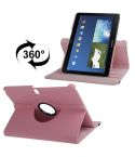 360 Degree Rotatable Litchi Texture Leather Case with 2-angle Viewing Holder for Galaxy Note 10.1 (2014 Edition) / P600, Pink(Pink)