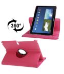 360 Degree Rotatable Litchi Texture Leather Case with 2-angle Viewing Holder for Galaxy Note 10.1 (2014 Edition) / P600, Magenta(Magenta)