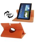 360 Degree Rotatable Litchi Texture Leather Case with 2-angle Viewing Holder for Galaxy Note 10.1 (2014 Edition) / P600, Orange(Black)