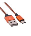 1m Woven Style Micro USB to USB 2.0 Data / Charger Cable, For Samsung, HTC, Sony, Lenovo, Huawei, and other Smartphones(Orange)