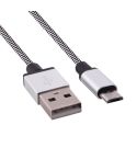 1m Woven Style Micro USB to USB 2.0 Data / Charger Cable, For Samsung, HTC, Sony, Lenovo, Huawei, and other Smartphones(Silver)