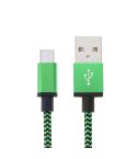 2m Woven Style Micro USB to USB 2.0 Data / Charger Cable(Green)