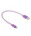 25cm Net Style Metal Head Micro USB to USB 2.0 Data / Charger Cable(Purple)