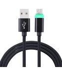 1m Woven Style Micro USB to USB 2.0 Data Sync Cable with LED Indicator Light(Black)