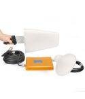 Mobile LED WCDMA 2100MHz & GSM 900MHz Signal Booster / Signal Repeater with Logarithm Periodic Antenna(Gold)