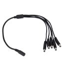 1 Female to 5 Male Plug 5.5 x 2.1mm DC Power Cable(Black)