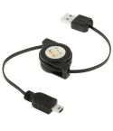 USB 1.1 to Mini 5 Pin USB Retractable Data & Charger Cable for Motorola V3 / Mobile Phone / MP3 / MP4 / Digital Camera / GPS, Length: 10cm (Can be Extended to 80cm), Black(Black)