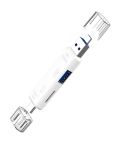 D-188 3 in 1 TF & USB to Micro USB & Type-C Card Reader OTG Adapter Connector(White)