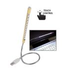 Portable Touch Switch  USB LED Light, 10-LED, 1W, White Light(Gold)