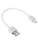 20cm 2A Woven Style Metal Head Micro USB to USB V8 Data / Charger Cable, For Samsung / Huawei / Xiaomi / Meizu / LG / HTC and Other Smartphones(Silver)