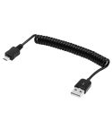 Micro USB Data / Charger Retractable Coiled Cable, Coiled Cable Stretches to 90cm, For Samsung / Huawei / Xiaomi / Meizu / LG / HTC and Other Smartphones(Black)