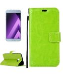 For Galaxy A5 (2017) / A520 Crazy Horse Texture Horizontal Flip PU Leather Case with Holder & Card Slots & Wallet & Photo Frame & Lanyard & Magnetic Buckle (Green)