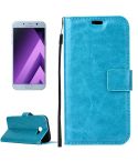 For Galaxy A5 (2017) / A520 Crazy Horse Texture Horizontal Flip PU Leather Case with Holder & Card Slots & Wallet & Photo Frame & Lanyard & Magnetic Buckle (Blue)