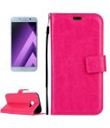 For Galaxy A5 (2017) / A520 Crazy Horse Texture Horizontal Flip PU Leather Case with Holder & Card Slots & Wallet & Photo Frame & Lanyard & Magnetic Buckle (Magenta)