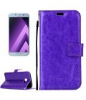 For Galaxy A5 (2017) / A520 Crazy Horse Texture Horizontal Flip PU Leather Case with Holder & Card Slots & Wallet & Photo Frame & Lanyard & Magnetic Buckle (Purple)