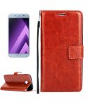 For Galaxy A5 (2017) / A520 Crazy Horse Texture Horizontal Flip PU Leather Case with Holder & Card Slots & Wallet & Photo Frame & Lanyard & Magnetic Buckle (Brown)
