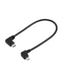 USB-C / Type-C Male Elbow to Micro USB Male Elbow Adapter Cable, Total Length: about 25cm, For Samsung, Huawei, Xiaomi, HTC, Meizu, Sony and other Smartphones