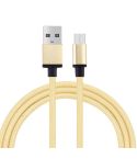 1m Woven Style Metal Head 58 Cores Micro USB to USB 2.0 Data / Charger Cable, For Samsung / Huawei / Xiaomi / Meizu / LG / HTC and Other Smartphones (Light Yellow Gold)