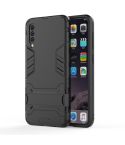Shockproof PC + TPU Case for Galaxy A50, with Holder (Black)