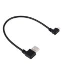 20cm USB 2.0 Male Bent Right Turn Reversion 90 Degrees to Micro USB Male Bent Data Charging Cable, For Samsung / Huawei / Xiaomi / Meizu / LG / HTC and Other Smartphones