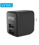 Vinsic 12W 5V 2.4A Output Dual USB Wall Charger USB Charger Adapter