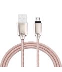 1M Woven Style Metal Head 108 Copper Cores Micro USB to USB Data Sync Charging Cable, For Samsung, HTC, Sony, Huawei, Xiaomi, Meizu and other Android Devices with Micro USB Port(Pink)