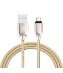1M Woven Style Metal Head 108 Copper Cores Micro USB to USB Data Sync Charging Cable, For Samsung, HTC, Sony, Huawei, Xiaomi, Meizu and other Android Devices with Micro USB Port(Gold)