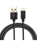 Knit Texture USB to USB-C / Type-C Data Sync Charging Cable, Cable Length: 2m, 3A Output(Black)