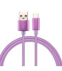 Knit Texture USB to USB-C / Type-C Data Sync Charging Cable, Cable Length: 2m, 3A Output(Purple)