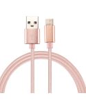 Knit Texture USB to USB-C / Type-C Data Sync Charging Cable, Cable Length: 2m, 3A Output(Rose Gold)