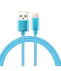 Knit Texture USB to USB-C / Type-C Data Sync Charging Cable, Cable Length: 3m, 3A Total Output, 2A Transfer Data(Blue)