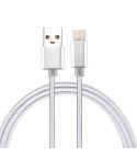 Knit Texture USB to USB-C / Type-C Data Sync Charging Cable, Cable Length: 3m, 3A Total Output, 2A Transfer Data(Silver)