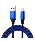 1m USB to USB-C / Type-C Nylon Weave Style Data Sync Charging Cable(Blue)