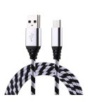 1m USB to USB-C / Type-C Nylon Weave Style Data Sync Charging Cable(Silver)