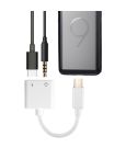 2 in 1 3.5mm to USB-C / Type-C Audio Charging Converter Adapter(White)