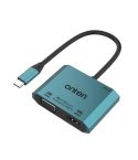 Onten M205 3 in 1 Type-C to HDMI+VGA+PD Fast Charge Video Converter (Green)