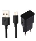 5V 2.1A Intelligent Identification USB Charger with 1m USB to Micro USB Charging Cable, EU Plug, For Samsung / Huawei / Xiaomi / Meizu / LG / HTC and Other Smartphones(Black)