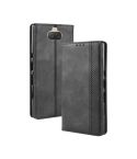 Magnetic Buckle Retro Texture Horizontal Flip Leather Case for Sony Xperia 10 Plus, with Holder & Card Slots & Wallet (Black)