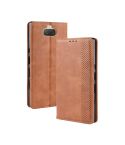 Magnetic Buckle Retro Texture Horizontal Flip Leather Case for Sony Xperia 10 Plus, with Holder & Card Slots & Wallet (Brown)